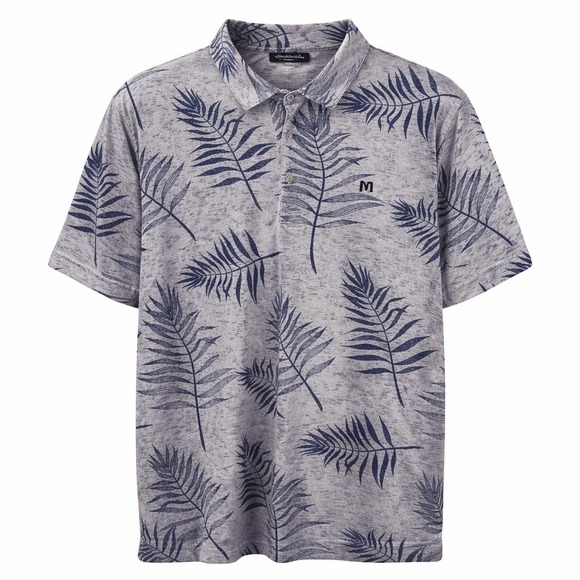 TravisMathew Other - Travis Mathew Polo Shirt Mens Large Grey Tropical Palm Leaf Summer Pima Cotton